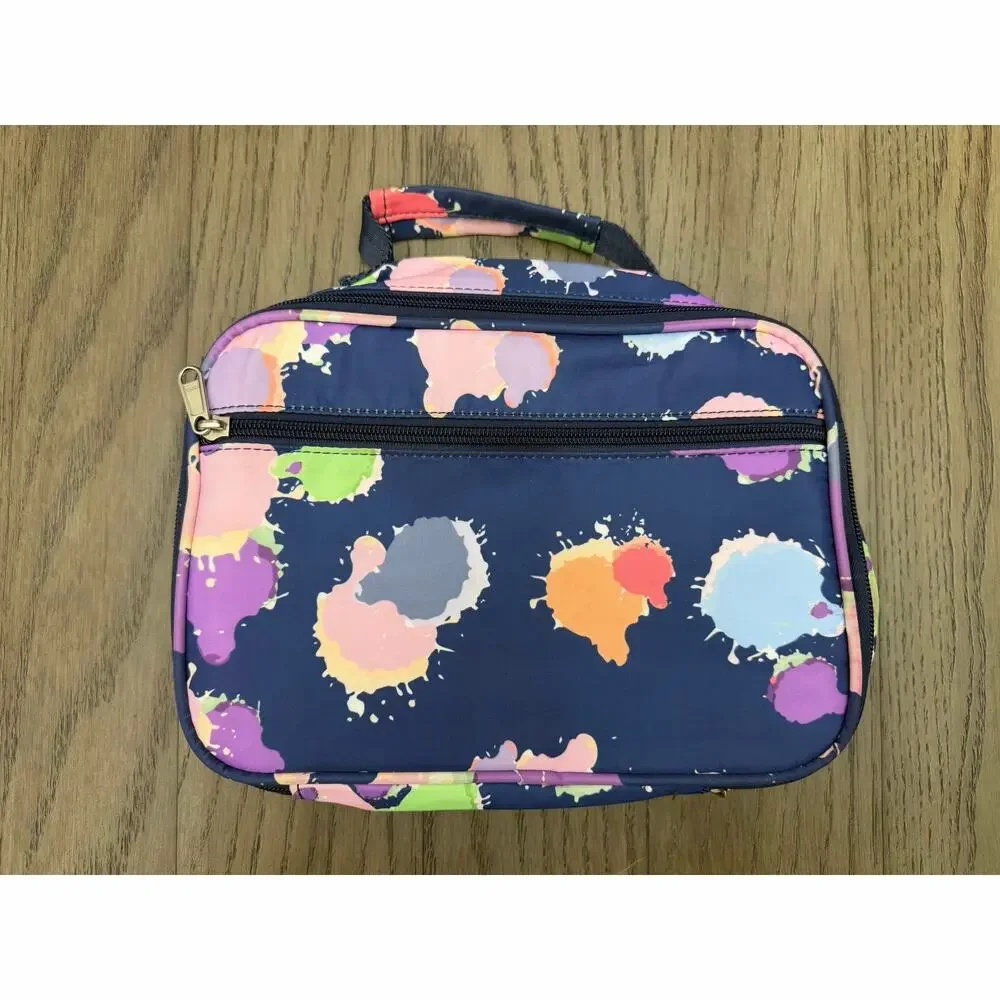 Girls Backpack & Lunch Bag Set Paint Splatter Print